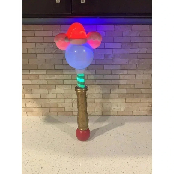Disney Parks Santa Mickey Mouse Glow Super Bubble Blower Wand lights up 18"  bm - Picture 5 of 5